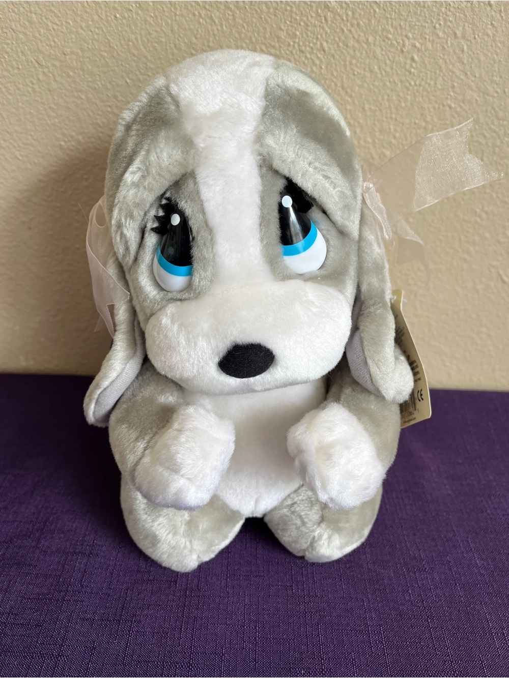 Applause Sad Sam & Honey Plush Stuffed Angel Pink Ribbons Dog 9 in. NWT Vintage